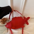 thumbnail image 4 of Hfppkn 3D Fish Shaped PU Leather Crossbody Bag Novelty Mini Shoulder Handbag for Party Daily Use 32x7x13cm Red, 4 of 7