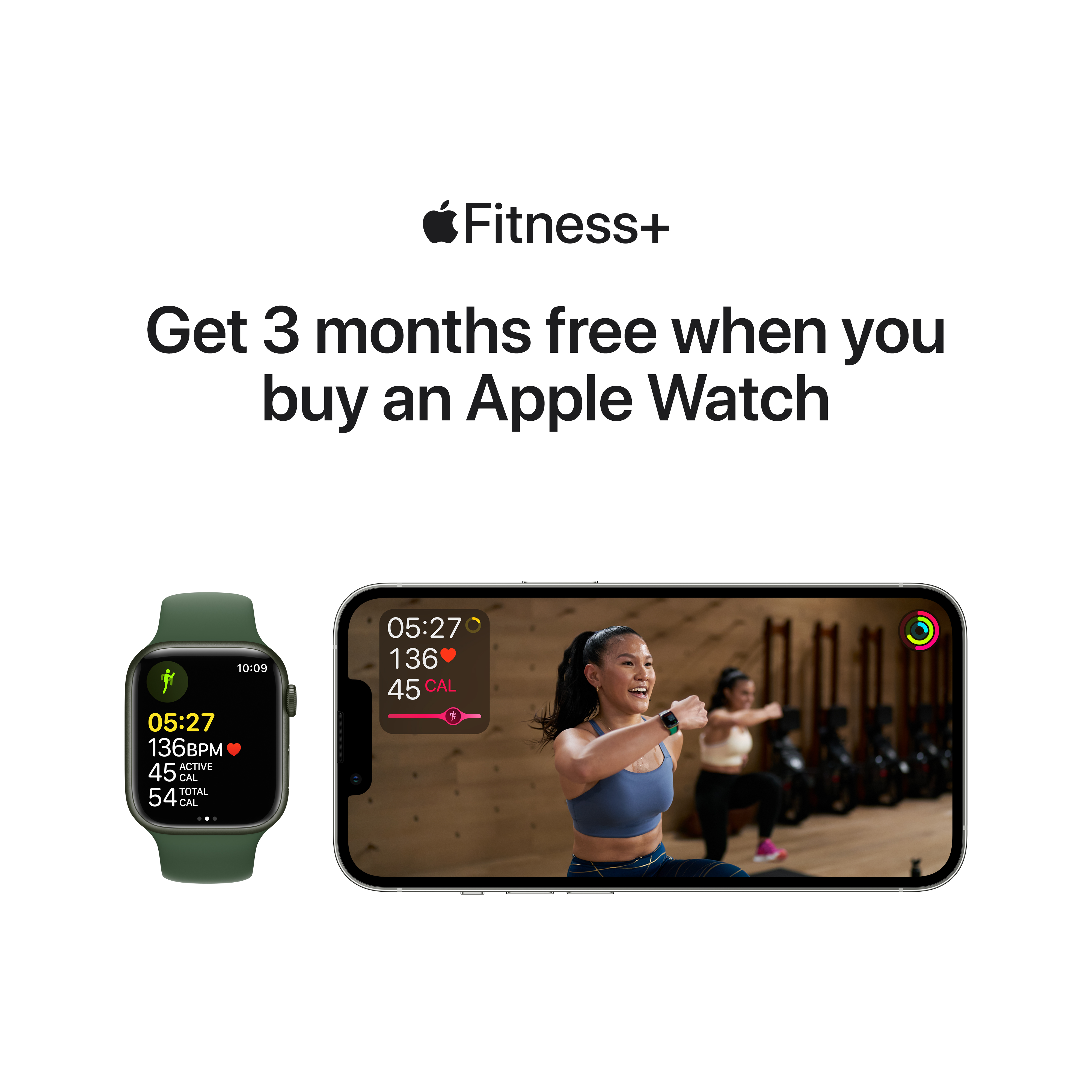 Apple Watch Series 7 GPS, 45mm Green Aluminum Case with Clover Sport Band - Regular - image 5 of 10