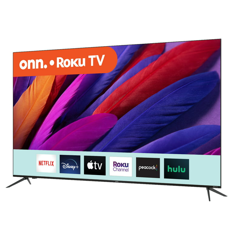 onn. 75” Class 4K UHD (2160P) LED Frameless Roku Smart TV
