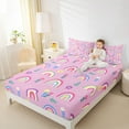 thumbnail image 4 of Manfei Cartoon Rainbow Twin Sheet Sets 3pcs for Kids Children,Dreamy Princess Twin Fitted Sheet Microfiber,Cute Floral Flower Breathable Flat Sheet,Ultra Soft Home Decor, 4 of 7