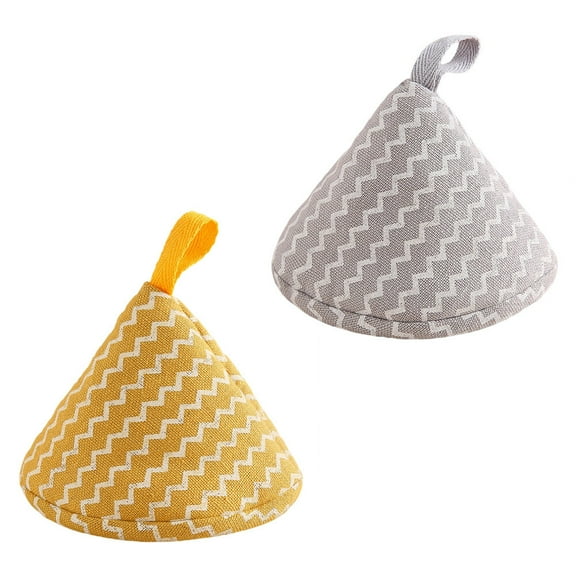 WHAMVOX Anti-Scalding Pot Handle Cover Cotton Yellow For Kitchen Utensil 2Pcs 4.7In