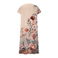 thumbnail image 5 of GaThRRgYP Women's Day Dress Casual Comfort,Women's Fashionable Printed Short Sleeved V-neck Dress Long Skirt Multicolor M, 5 of 5