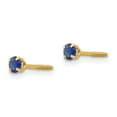 thumbnail image 2 of 14K Yellow Gold Madi K 3mm Sapphire Birthstone Earrings, 2 of 2