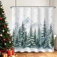thumbnail image 5 of Tchckioa Shower Curtain for Bathroom,Waterproof Hooks Bath Curtain,Winter Snow Mountain,72x72, 5 of 6