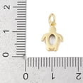 thumbnail image 3 of 10pcs Rack Plating Brass Pendants Tortoise Charms with Cubic Zirconia Long-Lasting Plated Lead Free & Cadmium Free with Jump Ring Real 18K golden Plated 12x8.5x3mm Hole: 3mm, 3 of 3