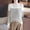 White, variant on NTACZA Striped Sweater Women Loose Fitting Black Crewneck Sweater Long Sleeve Pullover Knitted Pullover Womens Jumper L