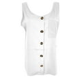 thumbnail image 5 of Annhoo Summer Womens Tank Tops Sleeveless Button down V Neck Tops Casual Solid Color Basic Blouse Tee with Pockets, 5 of 6