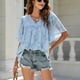 thumbnail image 5 of Blusa de jacquard con mangas acampanadas, camisetas de jacquard de verano, blusas babydoll de jacquard, blusa de mangas acampanadas confeccionada a la perfección, 5 of 9