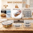 thumbnail image 6 of 5 Pack 36 oz Glass Meal Prep Containers, Glass Storage Containers with Lids - Dishwasher, Microwave, Oven and Freezer Safe for Kitchen Organization & Food Storage come with free labels&marker pen, 6 of 10