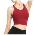 thumbnail image 4 of Besolor Women's Workout Crop Tank Tops Crewneck Crisscross Back Yoga Shirts Slim Fitted Summer Athletic Sport Gym Tees, 4 of 4