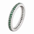 thumbnail image 3 of 925 Sterling Silver Stackable Expressions Polished Cr. Emerald Eternity Ring Size: 5; for Adults and Teens; for Women and Men, 3 of 5