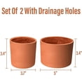 thumbnail image 2 of Set de 2 maceteros de cerámica 10 y 12 cm con Drenaje terracota Elly Decor ED-MCDSET02, 2 of 8