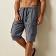thumbnail image 7 of Hurxie Men's Capri Long Elastic Cargo Shorts Below Knee Shorts 3/4 Cotton Cargo Casual Shorts with Multi-Pockets Dark Gray,2XL, 7 of 7