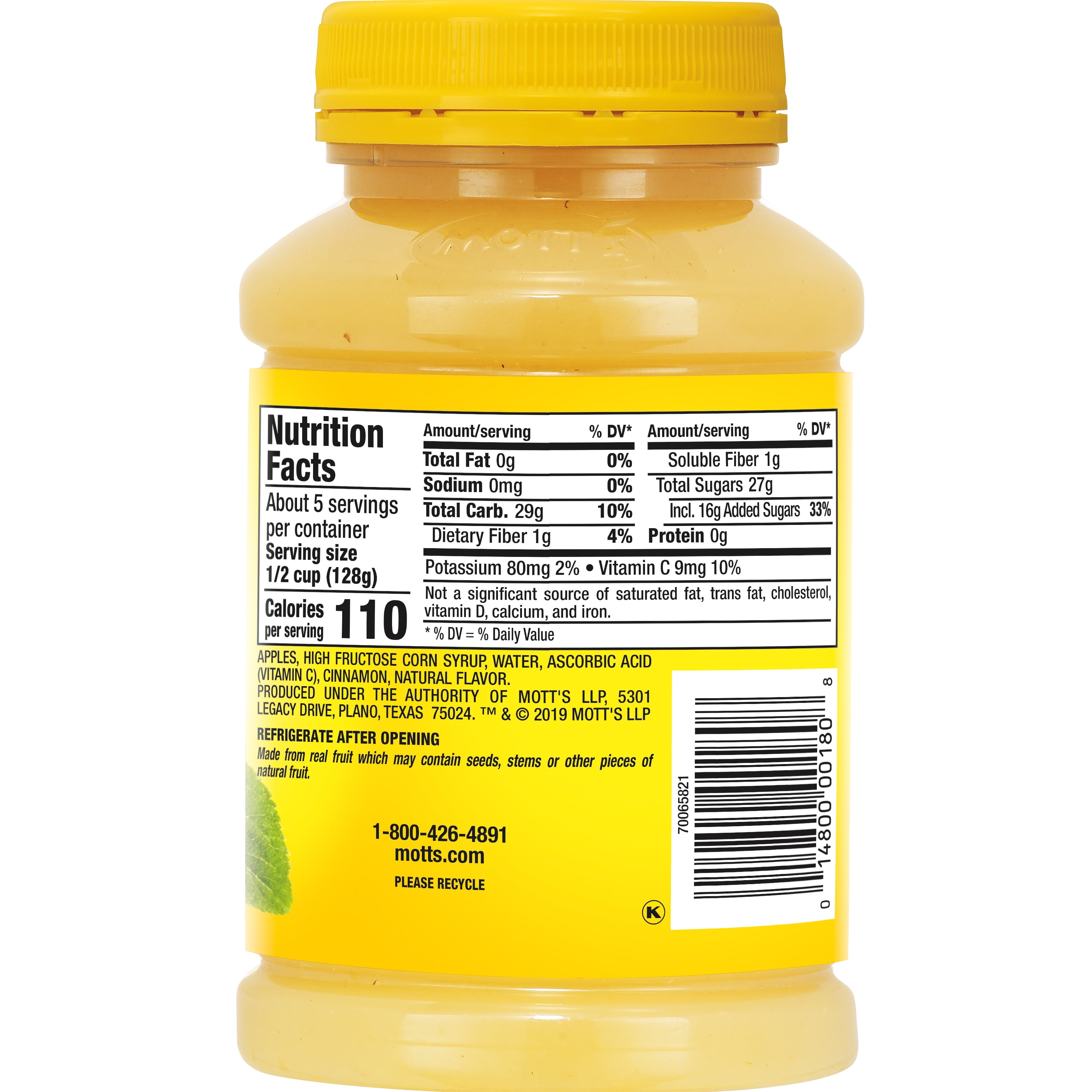 Mott's Cinnamon Applesauce, 24 oz Jar (12 Pack)