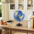 thumbnail image 2 of Gymax 12'' Illuminated World Globe w/Raised Relief LED Lights & Time Zone Non-Slip Base Navy, 2 of 10