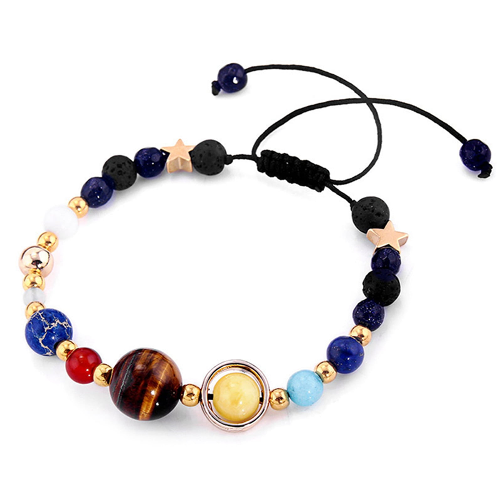Solar System Bracelet Universe Galaxy The Eight Planets Guardian Star Natural Stone Beads Bracelet Bangle Gifts For Men Women Jewelry