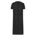 thumbnail image 5 of Tnhcen Women's Zip Up Robe Long Length Pajama Dress Polka Dot Print Cozy Fleece Loungewear with Pockets Soft Sleepwear S-2XL Black, 5 of 7