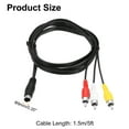 thumbnail image 2 of Cable S Video Uxcell de 5ft, Adaptador Convertidor de 4 Pin S-Video Macho a 3 RCA Macho para Receptor de TV Monitor, 2 of 5