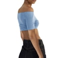 thumbnail image 2 of Coduop Women Twist Knot Front Knit Bandeau Tube Top Sleeveless Off Shoulder Strapless Cropped Crop, 2 of 3