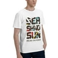 thumbnail image 2 of Mens Sea Sand Sun T-Shirt Premium 100% Cotton Short Sleeve T Shirt Crew Neck Casual Tee Shirt,White,M, 2 of 6