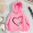 thumbnail image 2 of Maean Little Girls Hoodie Sweatshirts Heart Graphic Long Sleeve Pullover Sweatshirt with Pockets, 2 of 3