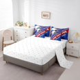 thumbnail image 3 of Erosebridal Rugby Bed in a Bag King size,Stripes Sport Bedding King Size,Football Gaming Decor (New York),Reversible,Ultra Soft,7pcs, 3 of 5