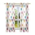 thumbnail image 7 of Yayeee Window Curtains Light Filtering 63"x52" Grommet Panel Pair Home Living Room Decor, Polka Dot, 7 of 7