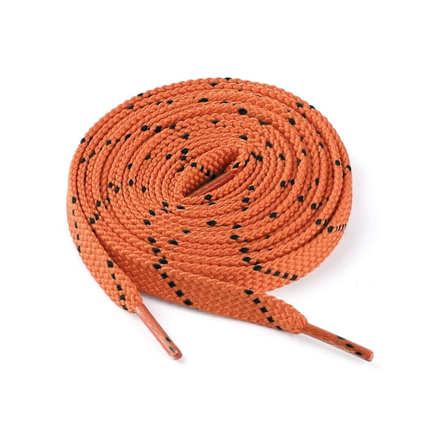 INSPIRE CHIC 3 Pairs Double Color Twill Athletic Flat Shoelaces Long Shoestrings for All Types of Casual Sneakers Orange Black 120 cm/47.2"