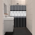 thumbnail image 5 of Narrow Size Stall 36"x72" Modern Farmhouse Shower Curtain Set for Bathroom with Hooks Grey Black White Boho Bath Curtain Abstract Plaid Water Repellent Polyester Shower Curtain Trim, 5 of 6