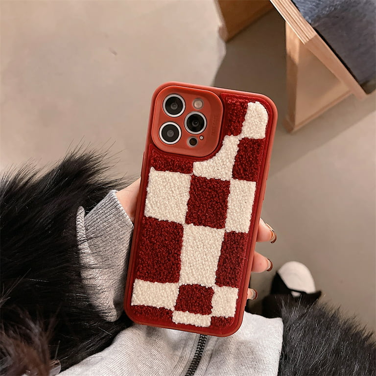 RANIPOBO For iPhone XR Case 6.1 Stitching Cute Embroidery Design  Protective Shockproof Phone Case 