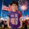thumbnail image 2 of Kids 250 Anniversary Shirts 250 Year Flag T-shirt Boys and Girls Happy 250th Tee 4th of July Tops, 2 of 4
