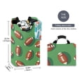 thumbnail image 2 of Yayeee Freestanding Laundry Hamper with Handle Collapsible Large Storage Basket for Clothes, American Footballs, 2 of 7