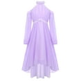 thumbnail image 3 of Nyeemya Kid Off Shoulder Flower Girls Dress Wedding Birthday Party Gown High Low Hem Princess Dress Light Purple 6, 3 of 7
