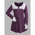 thumbnail image 1 of Camiseta con Panel de Mariposa en Talla Extra Rosegal  Mangas largas de talla grande, 1 of 5