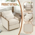 thumbnail image 4 of MAYEERTY Corduroy 360° Swivel Barrel Chair in Beige for Living Room/Hotel/Office, 4 of 26