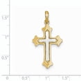 thumbnail image 2 of Beautiful 14k Two-tone Fleur De Lis Cross Pendant, 2 of 2