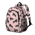 thumbnail image 2 of Black Cat Silhouette Pink Pattern Backpack for School, Cute School Bag with Adjustable Shoulder Straps and Padded Back, 15"x11.42"x5.5", 2 of 5