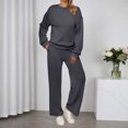 thumbnail image 2 of Valentine's Day Sweatsuits Women 2 Piece Outfit Jogger Set Sweatshirt Top and Loose Fit Wide Leg Pants Tracksuit Set Trouser Suit Casual Fitness Set Sports Suit, 2 of 5