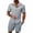 Grey, variant on Men 2 Piece Matching Summer Outfit Stripe Texture Short Sleeve Button Up Shirt and Shorts Casual Vacation Set