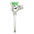 thumbnail image 3 of 1.05 ctw Claddagh Anniversary Ring for Women | Heart Cut Simulated Green Diamond | Hyperallergenic Solid 18K White Gold, 3 of 5