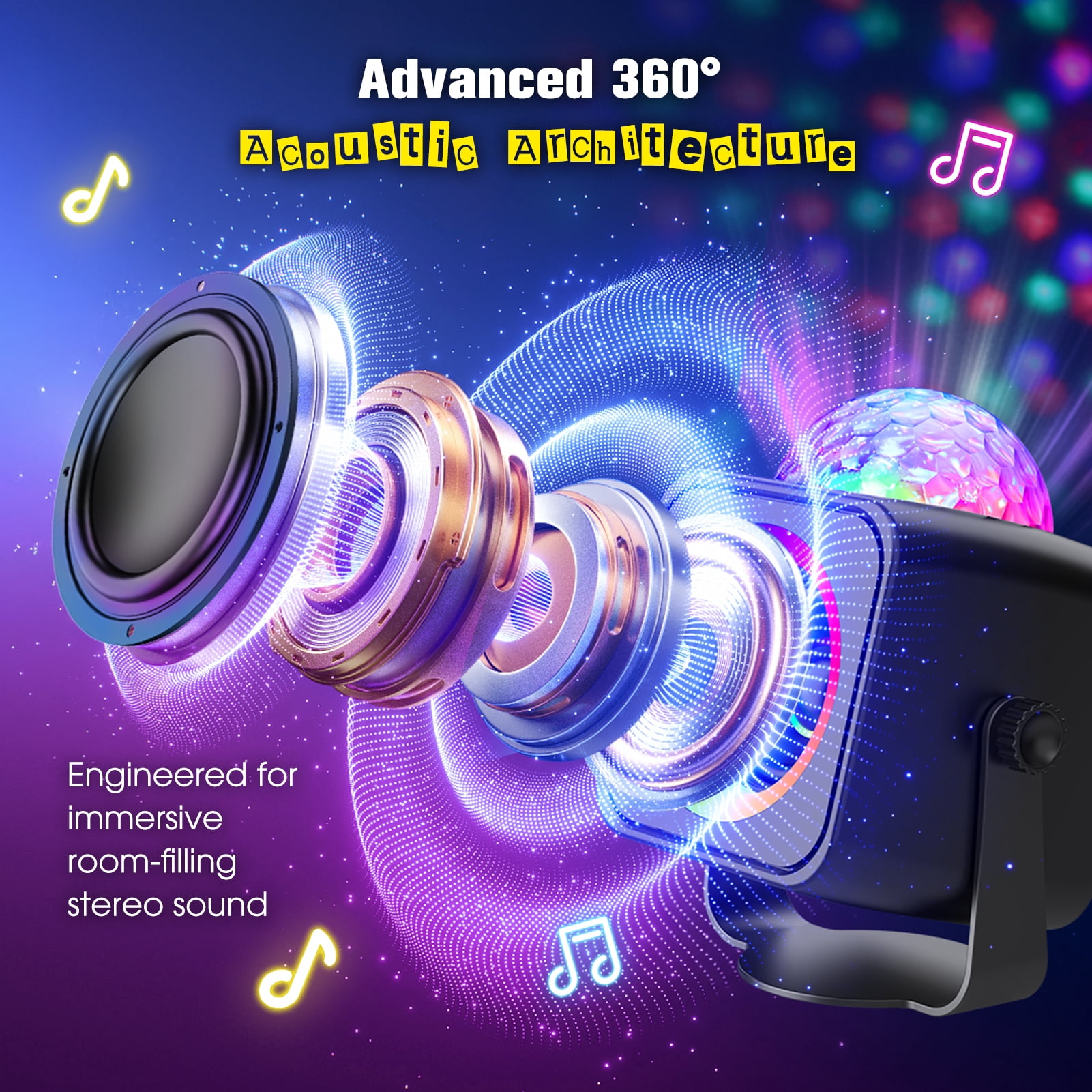 Karaoke Machine for Kids Adults, Portable Bluetooth Karaoke Speaker with 2 Wireless Microphones and Disco Party Lights, Mini Singing Toy Gift for Girls Boys Ages 4-12
