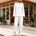 thumbnail image 5 of Women's Two-piece High Neck Sports Suit Long Sleeved Drawstring and Jogging Pants Casual with Pocket Set, 5 of 9