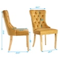 thumbnail image 4 of MIKIBAMA High-End Tufted Velvet Dining Chair Set of 2, Solid Wood Contemporary, Golden Stainless Steel Plated Legs and Nailhead Trim, Gold, 4 of 11