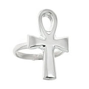 Egyptian Ankh Cross .925 Solid Sterling Silver Ring (5.5 grams) - 10