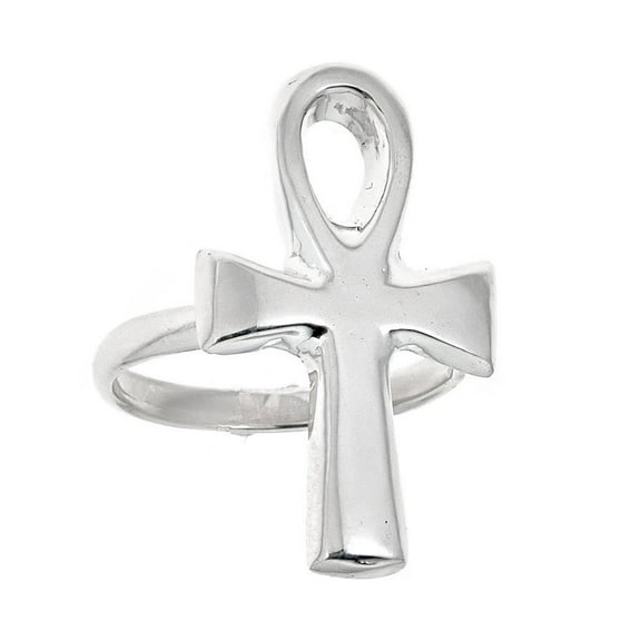 Egyptian Ankh Cross .925 Solid Sterling Silver Ring (5.5 grams) - 5