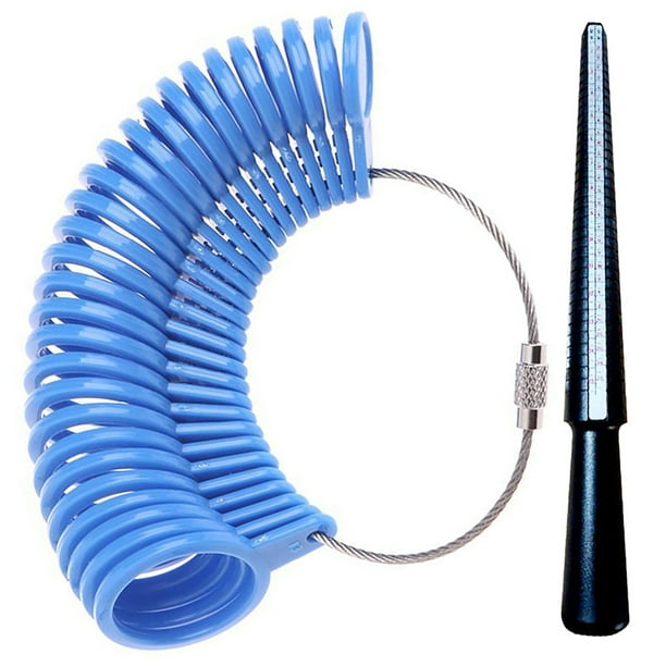 LALLCAS Plastic Ring Sizer Mandrel Kit Finger Measuring Stick Gauge