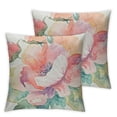 thumbnail image 2 of YANMS Throw Pillow Cover Peonies Watercolor Pastel Decorative Pillow Case Girly Home Decor Square Cushion Pillowcase 2pcs White, 2 of 6