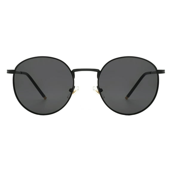Vintage Fashion Round Sunglasses Quality Metal Frame Unisex UV 400 Black