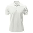 thumbnail image 4 of JTieacloth Collar Shirt for Men an Solid Color Lapel Button Knitted Jacquard Quick Drying Ice Silk Elastic Shirt For Men Casual Loose And Trendy Short Sleeved Shirt White XL, 4 of 6