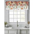 thumbnail image 2 of Fall Pumpkin Valances for Windows Maple Leaves Orange Leaf White Wood Kitchen Valance Curtain Rod Pocket Small Curtains for Cafe Bathroom Laundry Basement 54" x 18", 2 of 8